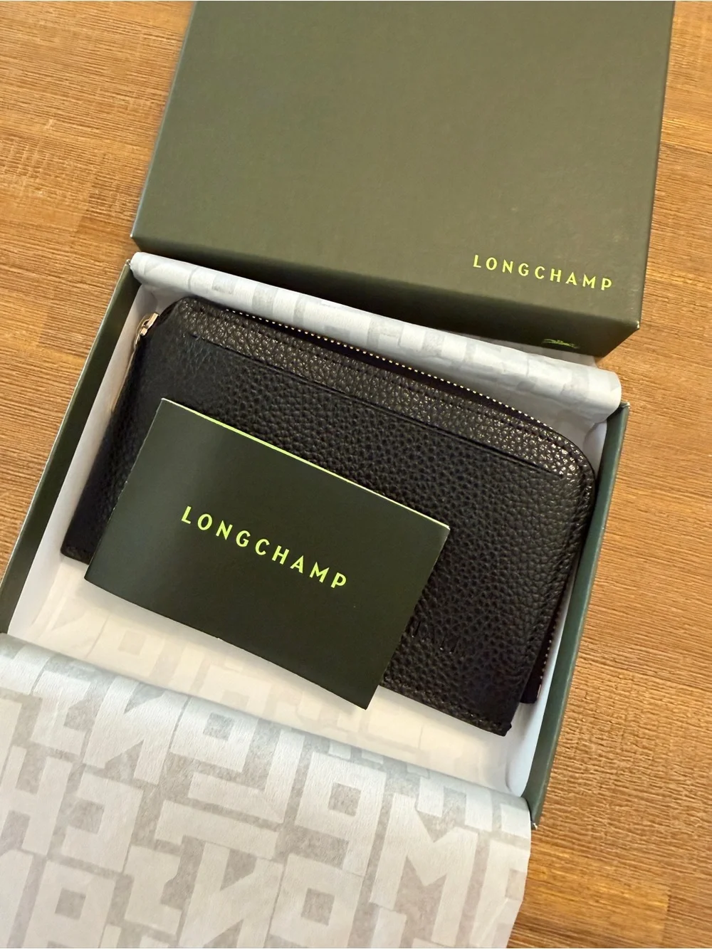 LONGCHAMP LE FOULONNÉ CARD HOLDER Black - Leather